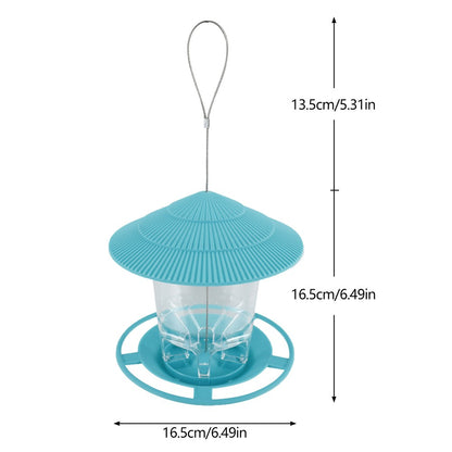 Alimentador Automático de Pássaros com Alimentação por Pé, Ferramenta de Alimentação Externa, Alimentador de Pássaros Suspenso para Castanhas, Dispensador com Múltiplos Buracos, Recipiente para Alimentos