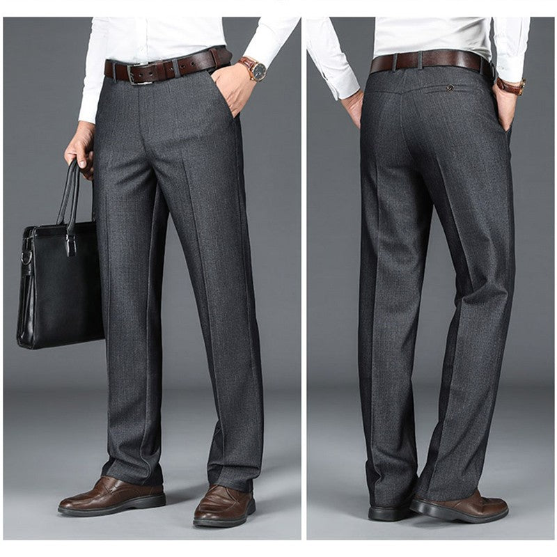 Calça Social Masculina Elegante Negócios Trabalho Super Venda Meia Idade Tamanho Grande 29-40 Calça Masculina de Alta Qualidade Folgada Formal
