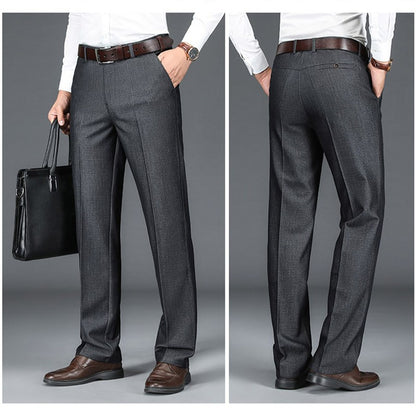 Calça Social Masculina Elegante Negócios Trabalho Super Venda Meia Idade Tamanho Grande 29-40 Calça Masculina de Alta Qualidade Folgada Formal