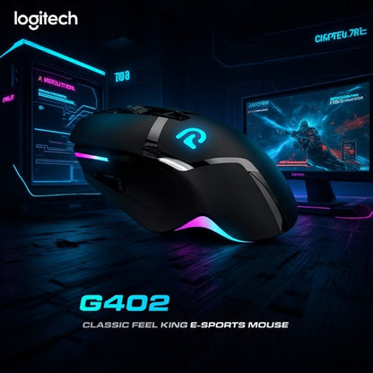 Mouse Gamer com Fio Logitech G402 com 8 Botões Programáveis, Fusion Engine de Alta Velocidade, Iluminação RGB, para Gamers de PC e Notebook