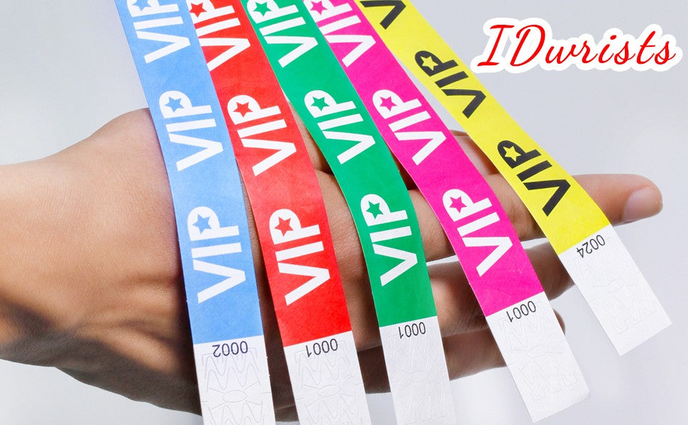 500 VIP Yellow Waterproof Paper Wristbands Lightweight Festival Event Identification Bracelets Party Favors