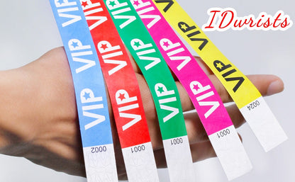 500 VIP Yellow Waterproof Paper Wristbands Lightweight Festival Event Identification Bracelets Party Favors