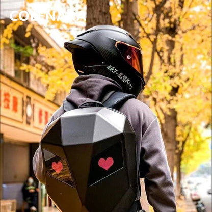 Mochila LED COLENARA Mochila para Motocicleta Masculina Bolsa de Ombro ABS + PC Mochila Escolar à Prova d'Água