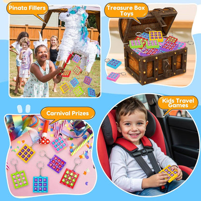 1/8pcs Tic Tac Toe Game Kids Educational Toy with Keychain Birthday Party Gift Goodie Stuffers Bag Pinata Filler Classroom Prize