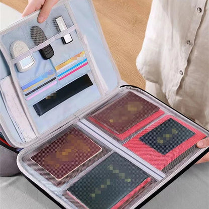 Pasta Organizadora de Documentos de 3 Camadas Maleta Suporte para Pasta Masculino Feminino Bolsa Carteira Passaporte Cofre Doméstico Estojo Funcional para Armazenamento de Arquivos
