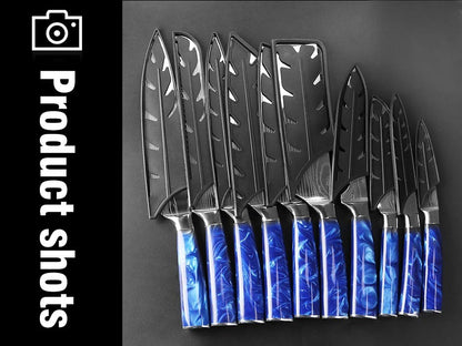Faca de Cozinha Japonesa Chef 1-10 Peças Conjunto 7CR17 Aço Inoxidável 440C Desenho Damasco Cutelo de Carne Fatiador Santoku Ferramentas de Cozinha