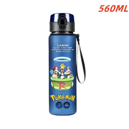Copo de água Pokémon de 560ML, anime portátil, infantil, fofo Pikachu Gengar, garrafa de água de plástico para esportes ao ar livre, grande capacidade, presentes