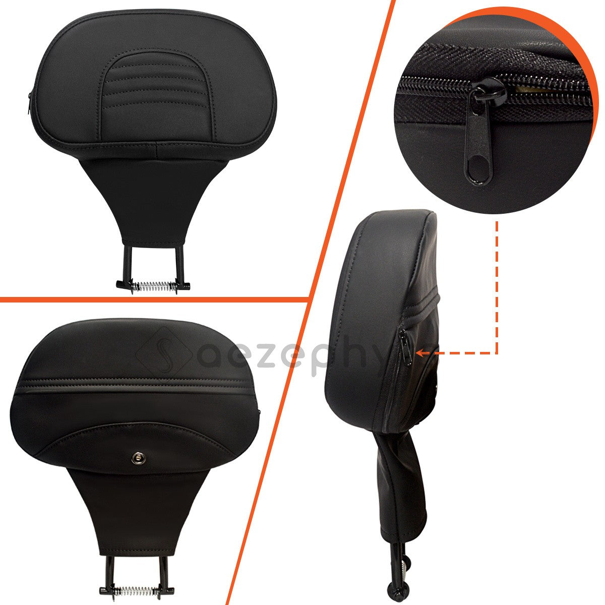 Encosto Ajustável para Piloto de Moto, Kit de Montagem Plug-In para Harley Touring CVO Electra Street Glide Road King 09-25