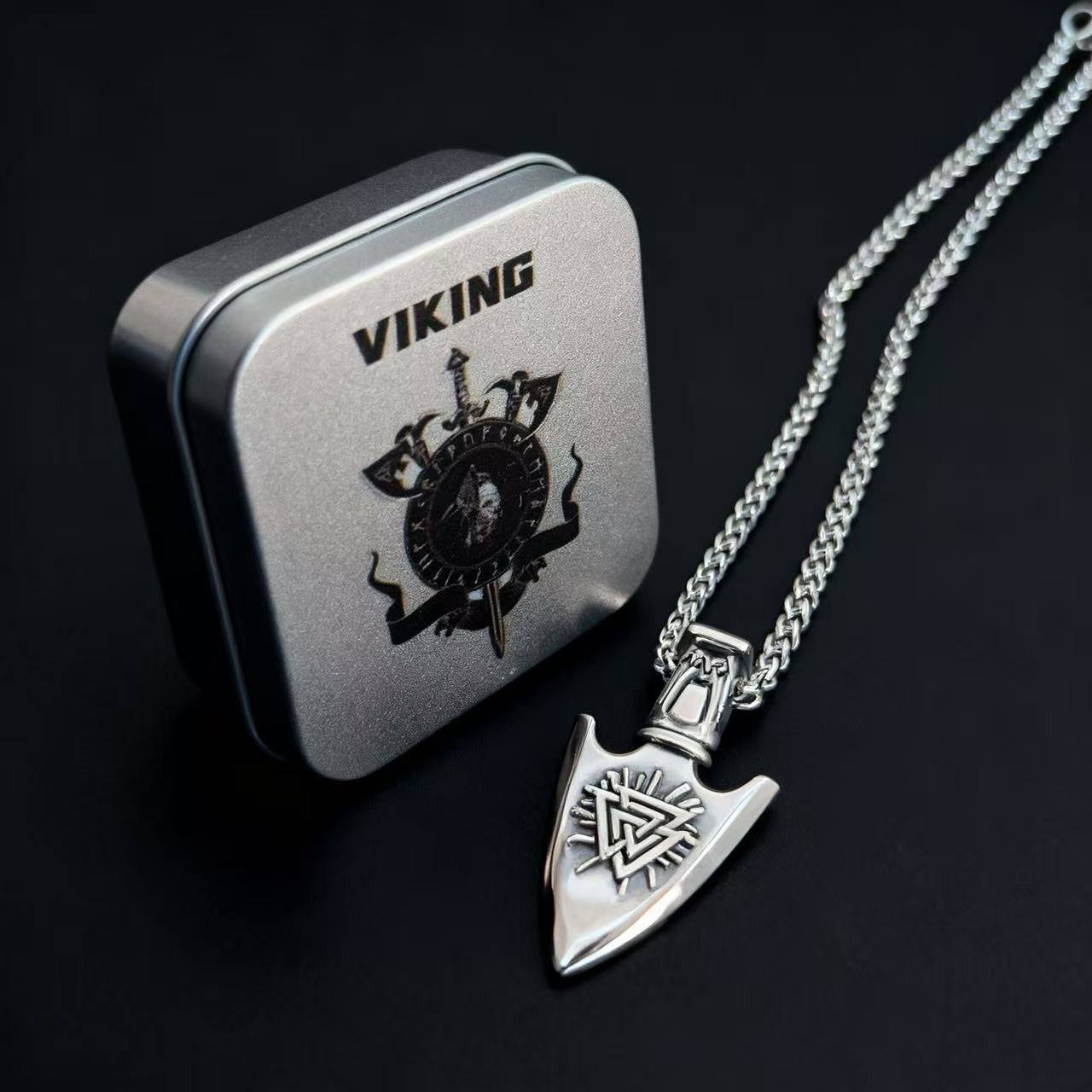 HNSP Odin Viking Rune 316L Aço Inoxidável Colar com Pingente Para Homens Corrente Acessórios de Joias