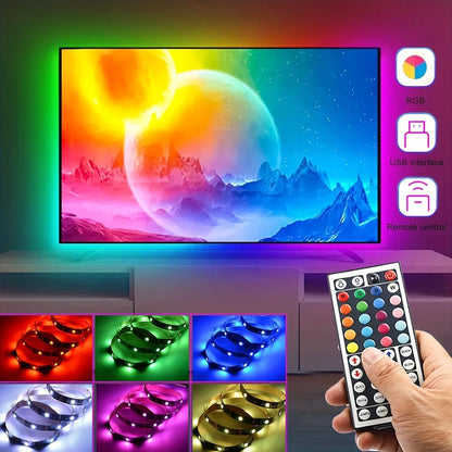 USB LED Strip Light APP Control IR Bluetooth Tape RGB IR Bedroom Living Room Self-adhesive TV Backlight Remote Lamp Diode Lights