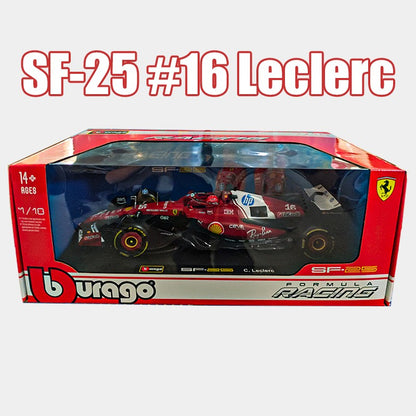 Novo 1:18 Bburago Ferrari 2025 F1 Sf-25 Hamilton #44 Leclerc #16 Liga Miniatura Die-Casting Modelo de Carro Presentes Brinquedos Personalizados Ornamento