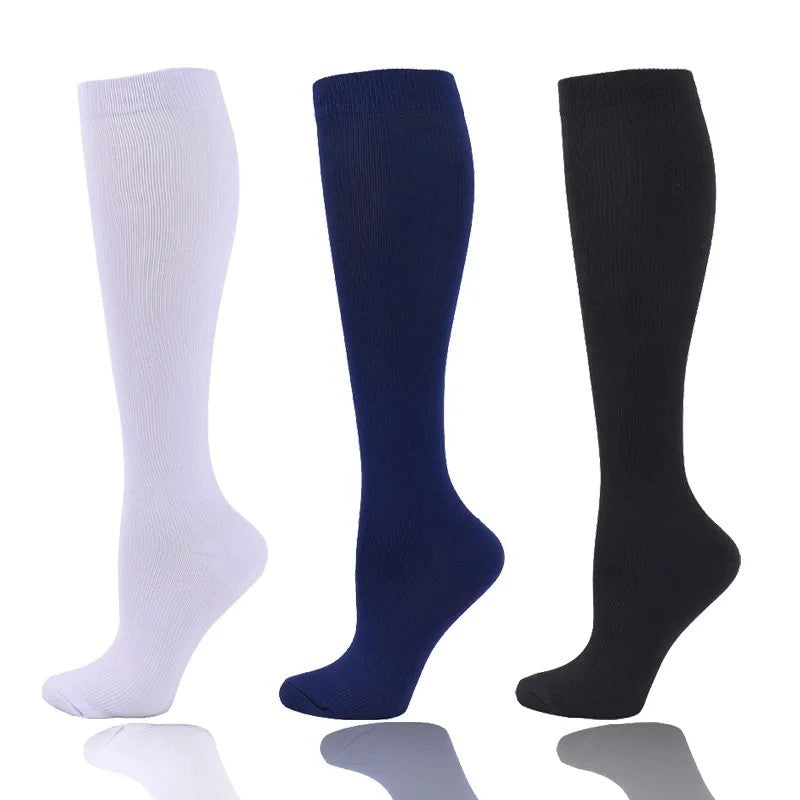 3/6/7 Double Compression Socks Varicose Socks Men Women With Diabetes Pregnancy Elastic Socks Gym Outdoor Sports Rugby Running