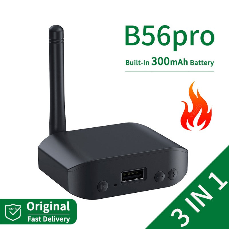3 IN 1 Bluetooth 5.3 Audio Transmitter Receiver USB U-Disk Play 3.5mm AUX Stereo Music Wireless Adapter For Car PC TV Speaker