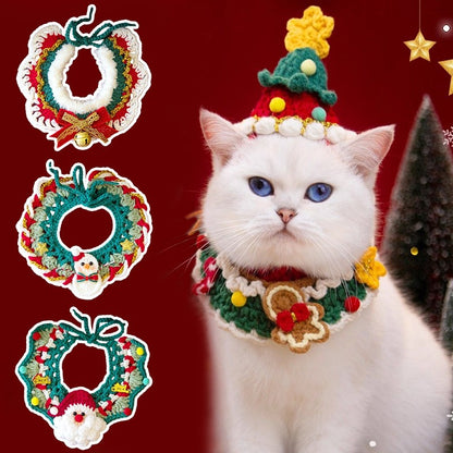 Roupa de Gato Fantasia Ano Novo 2026 Coleira de Cachorro Gato Natal Doce Lenço para Pet Gatinho Cachorrinho Roupa de Fantasia Festival da Primavera Fofa