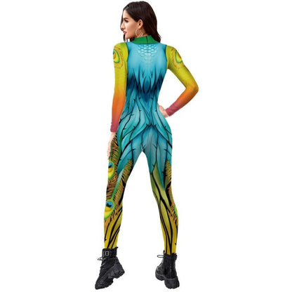 Halloween Animal Jumpsuit Snake Cosplay Costume Tiger Bodysuit Spandex Jumpsuit Party Carnival Stage Performance Dress Up