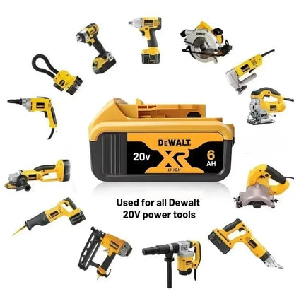 Bateria recarregável de íons de lítio DHL Ship DEWALT 20V 6.0Ah para ferramentas elétricas, substituição de bateria max DCB184 DCB200 DCB182 DCB180 DCB181
