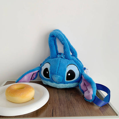 Disney Lilo & Stitch Plush Toys Kawaii Plush Messenger Bag Girl Handbag Anime Stuffed Toys Children Cartoon Plushie Soft Bag