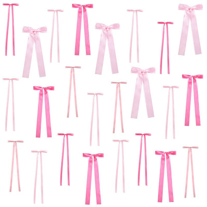 20Pcs Pink Bow Wall Decor, DIY Bow Photo Backdrop for Birthday Wedding Bachelorette Party Home Room Decoration DIY Gifts Ribbon