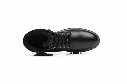 BHKH Botas Masculinas de Inverno da Moda botins Zíper Cadarço Botas de Tornozelo Sapatos Sociais Vintage de Negócios Sapatos Casuais de Couro Para Homens