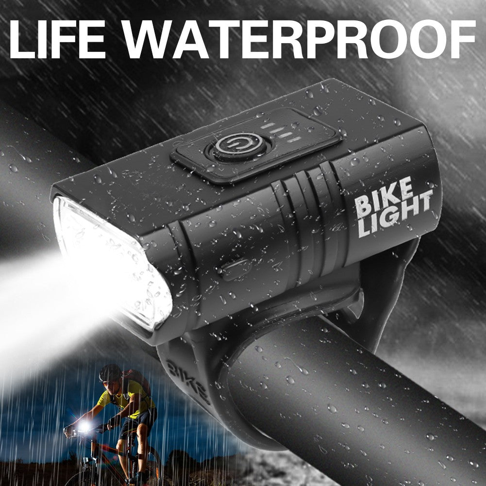 Farol de bicicleta LED T6 10W 800LM recarregável via USB com indicador de bateria para MTB, mountain bike e ciclismo de estrada, equipamento de ciclismo