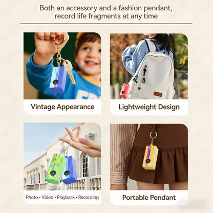 1Pc Portable Mini Thumb Camera Keychain Camcorder 1080p Video Recorder with Memory Card Support and Built-in Flash for Events