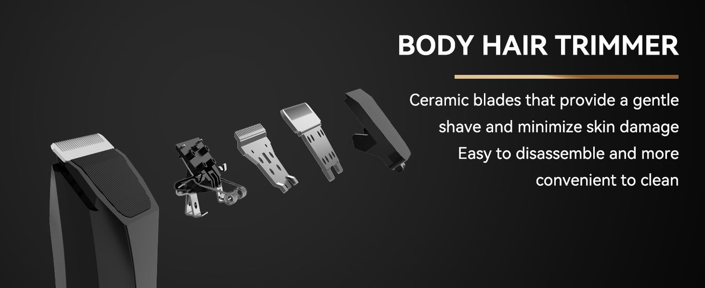 MAXGROOM Man Body Hair Trimmer IPX7 Waterproof Pubic&Groin Hair Groomer Electric Ball Shaver with LED Light Rechargeable Trimmer