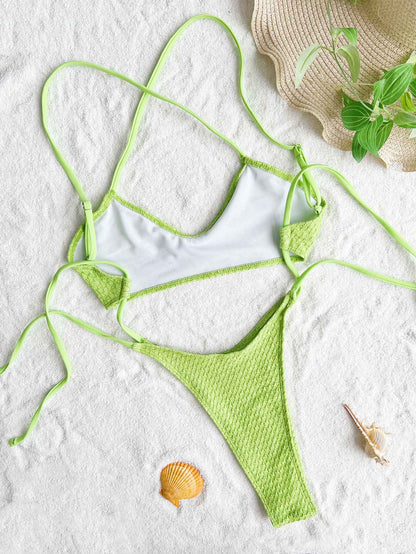 Sexy hollow tie swimsuit One Piece bikinis Swimwear halter high waist backless lace up bathing suit beach outfits bodysuits