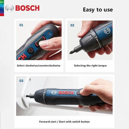 Bosch Parafusadeira Elétrica GO2 GO3 USB Recarregável Multifuncional Furadeira Manual Sem Fio Ferramentas Elétricas Manutenção Doméstica Reparo