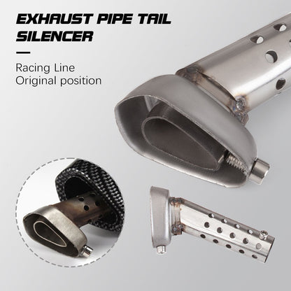 51mm Universal Slip On Exhaust Tail Fittings With Mini Hex Noise Elimination Design For Motorcycles