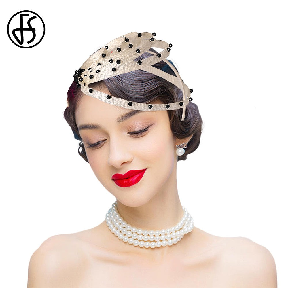 Fascinator Azul Royal com Pérolas Falsas - Elegante Toucado de Casamento, Chapéus Derby para Mulheres, Eventos de Coquetel, Chá e Igreja