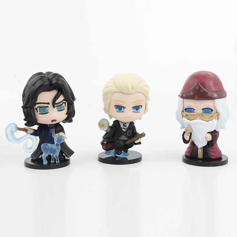 8 pçs/conjunto Mágica de Hogwarts Luna, Murta Que Geme, Dumbledore, Hermione, Rony, Snape Bonecos Colecionáveis