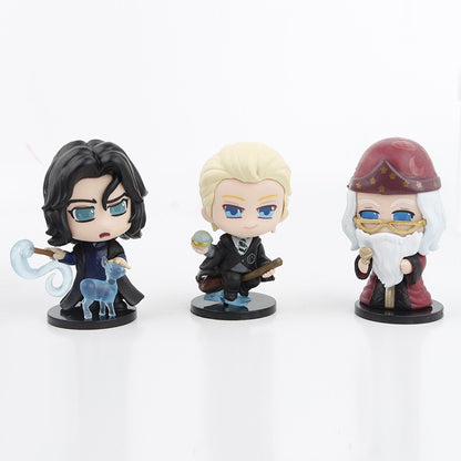 8 pçs/conjunto Mágica de Hogwarts Luna, Murta Que Geme, Dumbledore, Hermione, Rony, Snape Bonecos Colecionáveis
