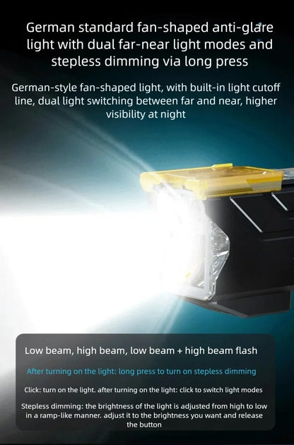 BUCKLOS 4000mAh Bicycle Lights Front with Horn Aluminium Alloy Bike Haedlight Type-C Charging Bike lights Bicycle Accessories