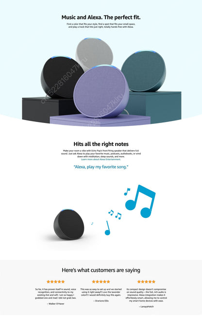 Melhor Vendedor Original Echo Pop Música e Controles de Casa com Assistente Inteligente Alexa
