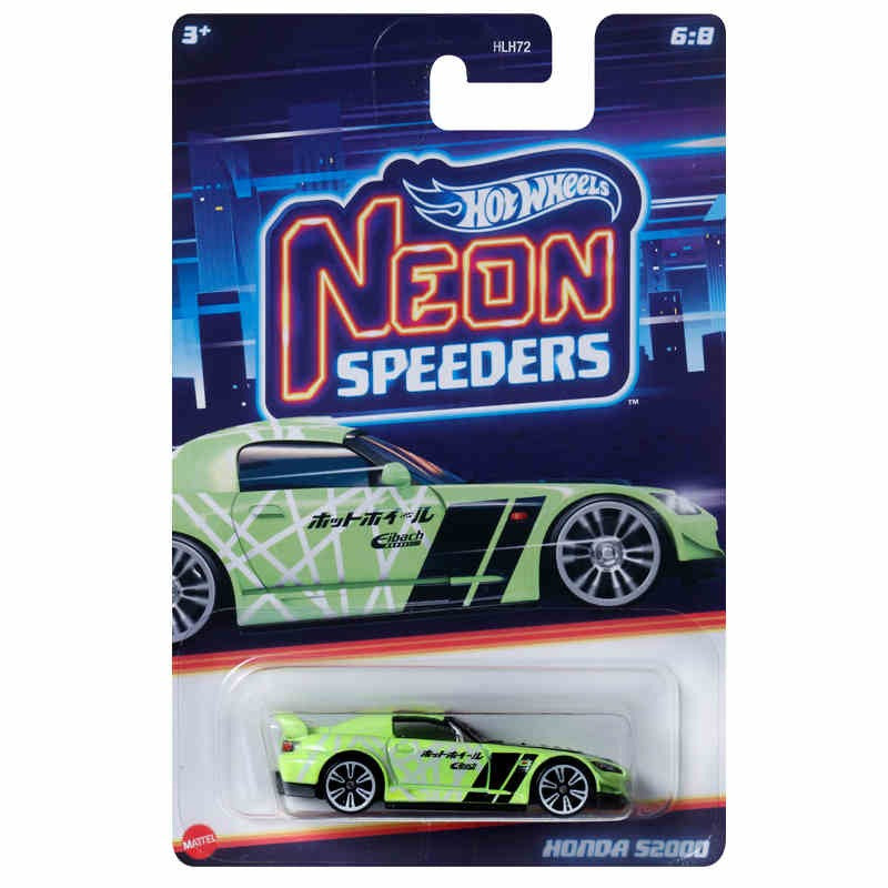 Hot Wheels Neon Speeders Series 8 Diecast Car Set 1/64 Scale Models Mazda RX-7 Datsun 510 B C D HLH72 Collectible Toy Xmas Gifts