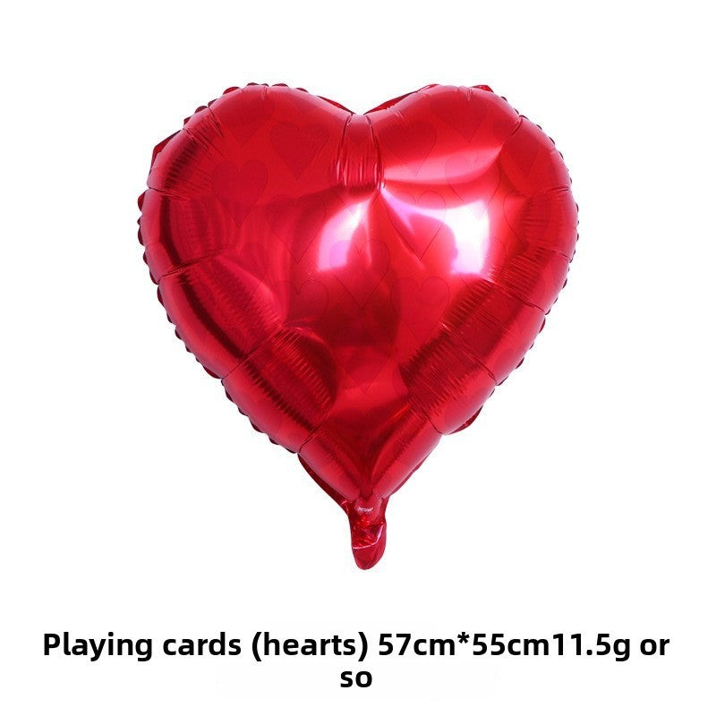 10Pcs Poker Cards Casino Balloon Aluminum Foil Balloons Wedding Christmas Party Shower Birthday Decoration Heart Club