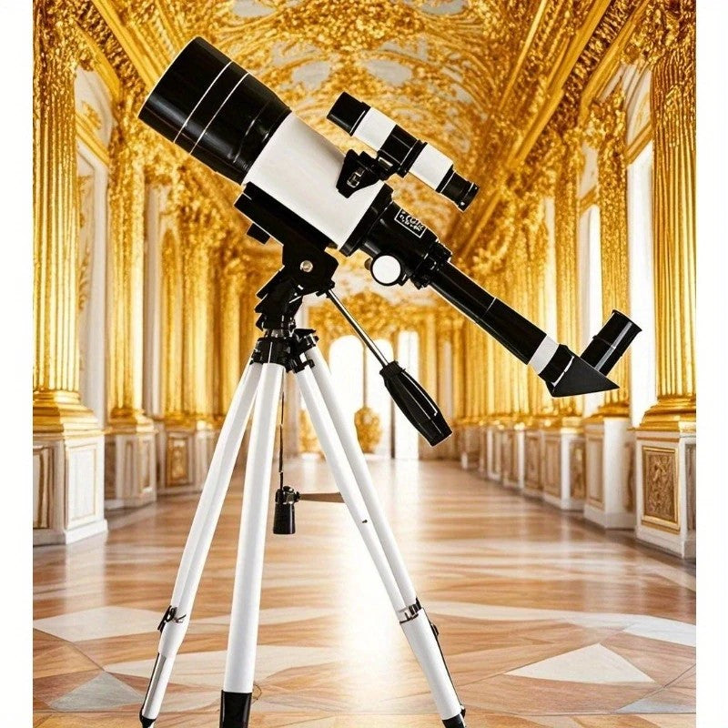 Telescópio Monocular 70300 com Tripé e Adaptador para Celular, Telescópio Portátil para Aventuras de Observação de Estrelas!