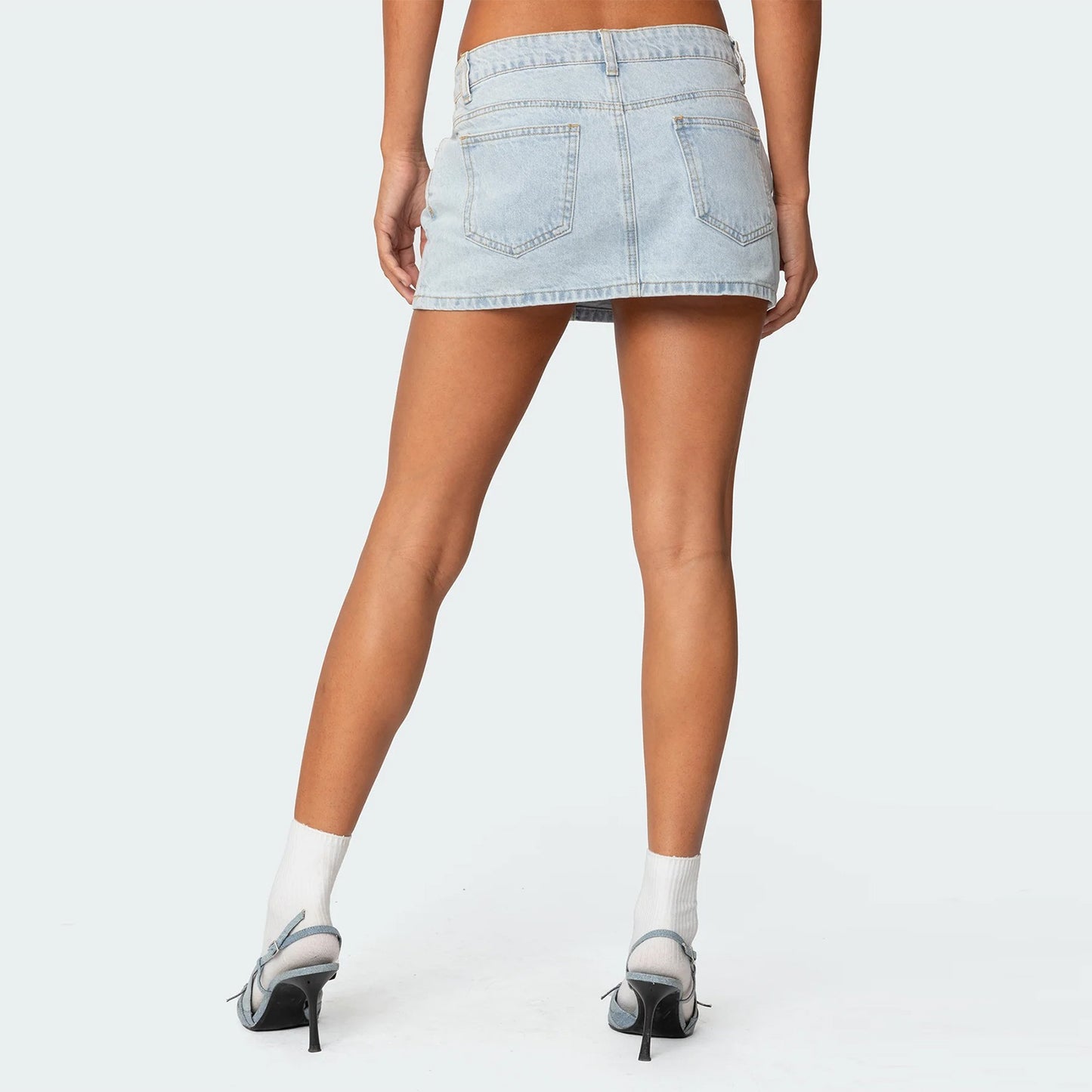 Womens Denim Mini Skirt Y2k Vintage Low Rise Jean Skirt Sexy Going Out A-Line Pencil Bodycon Short Skirt with Pockets