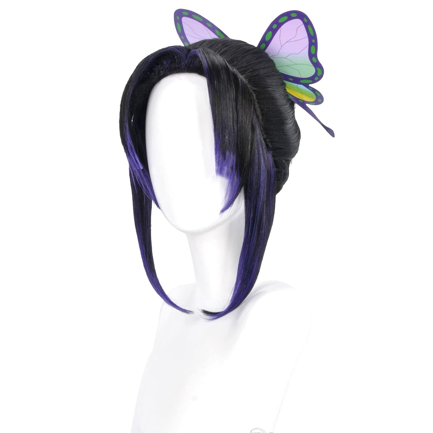 Anime Demon Slayer Kochou Shinobu Cosplay Kimetsu No Yaiba Uniforme Kochou Perucas Sintéticas Cabelos Halloween