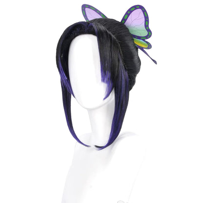 Anime Demon Slayer Kochou Shinobu Cosplay Kimetsu No Yaiba Uniforme Kochou Perucas Sintéticas Cabelos Halloween