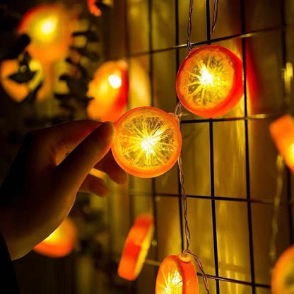 LED Lemon Garland Orange Slices String Light Yard Wedding Home Party Bedroom Decoration Battery Lamps Holiday Lighting