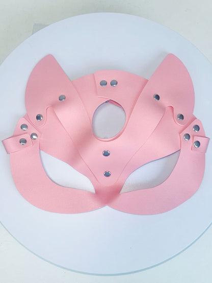 Fashion PU Leather Half Face Fox Mask for Cosplay Adult Halloween Party Nightclub Game Accessory Unisex Decoration Toys