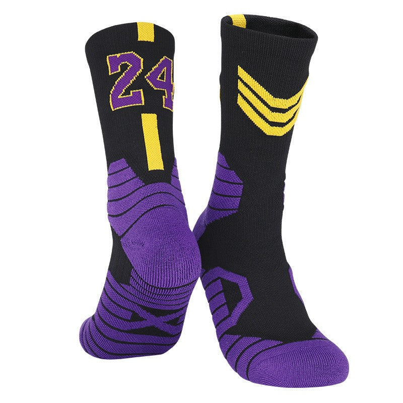 Meias Esportivas Masculinas de Basquete, Meias Esportivas com Numeração, Fundo de Toalha Engrossado, Ciclismo Outdoor, Corrida, Basquete, Feminino Adulto, Meias.