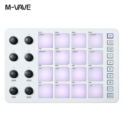 M-VAVE SMK-25 II Teclado Controlador MIDI Pad USB Mini 25 Teclas, 16 Pads de Bateria RGB, 8 Knobs e Produção Musical, Software Incluído