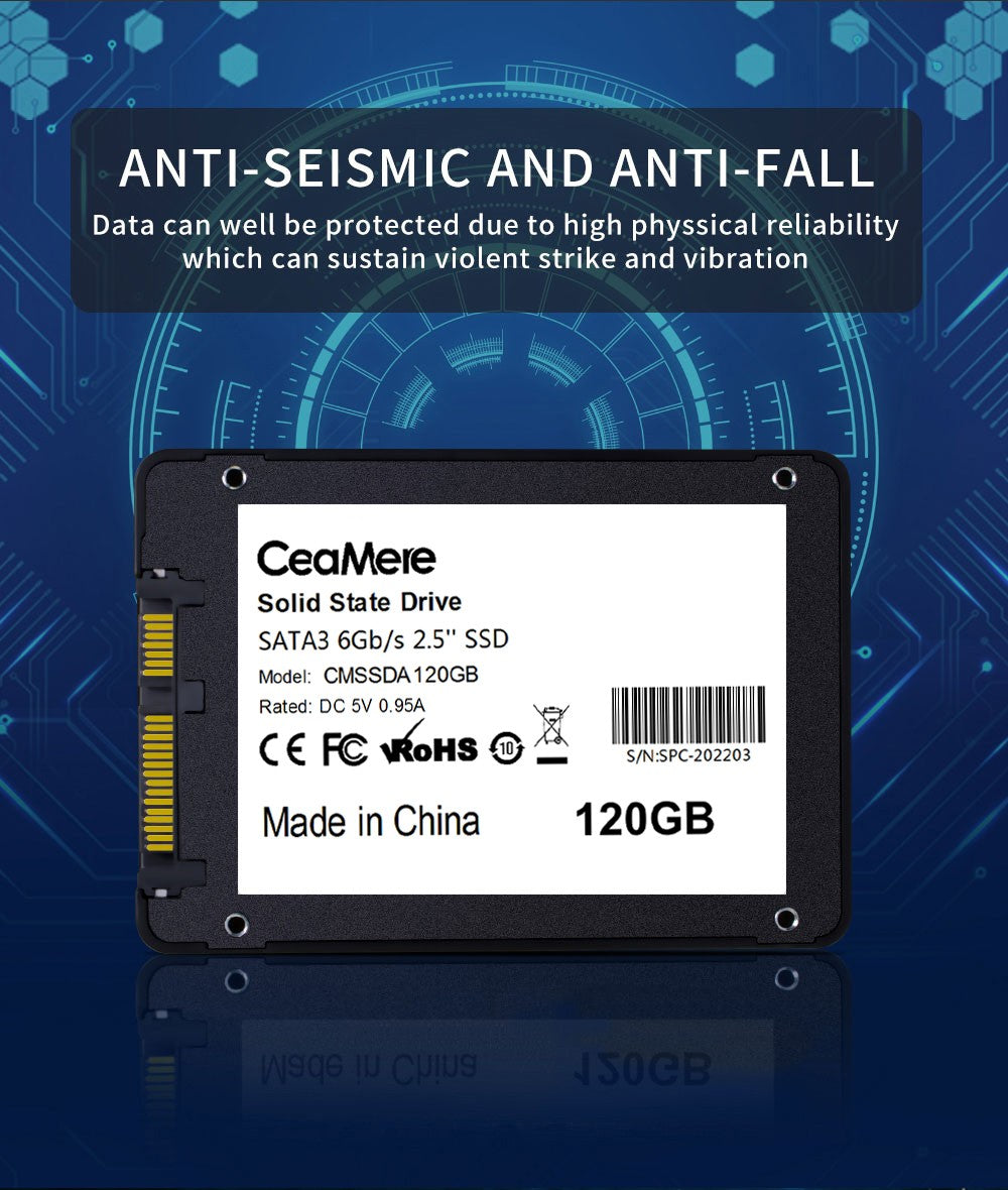CeaMere 10-5PCS 2.5 SSD 480GB 512GB 1TB 120GB 240GB 256GB Disco Rígido Interno de Estado Sólido para Computador Grátis