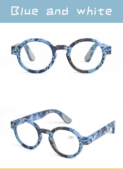 Guanhao Brand Men Reading Glasses Vintage Round Frame Clear Elderly Glasses Thick Frame Large Frame Women's Presbyopia Glasses