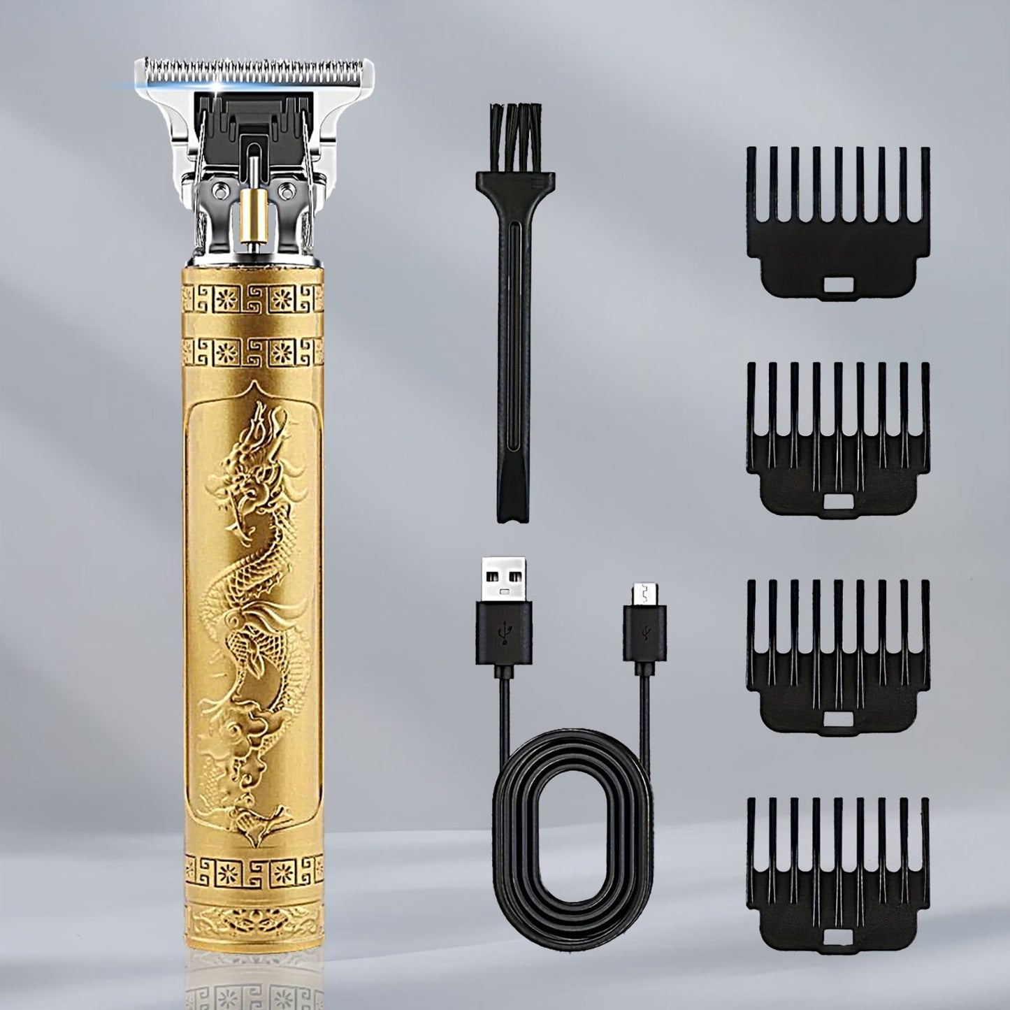 LCD Electric Hair Clipper for Men Oil Shaving Head Pusher Sculpture Shaver Rechargeable Hair Trimmer Hairdressing Set Gifts