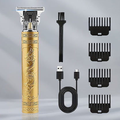 LCD Electric Hair Clipper for Men Oil Shaving Head Pusher Sculpture Shaver Rechargeable Hair Trimmer Hairdressing Set Gifts