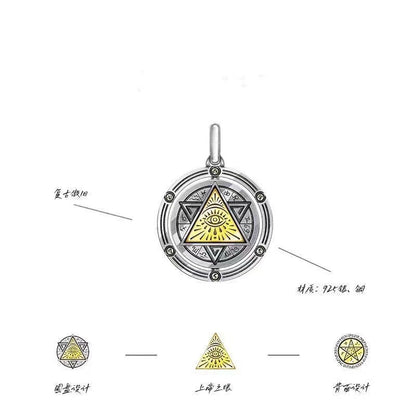 Eye of Horus, Eye of God Necklace, Rotatable Evil Eye Pendant, Men's Trendy Retro Weird Egyptian Amulet Jewelry