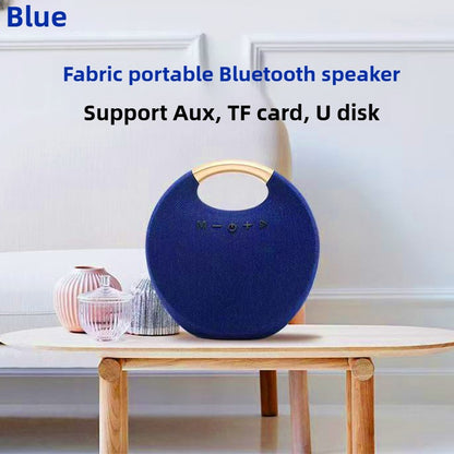 Caixa de som Bluetooth sem fio com alça de design em tecido portátil, suporte para AUX/Cartão TF/USB para viagens ao ar livre, mesa, presentes de Natal